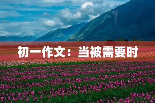 初一作文:当被需要时 初一作文:当被需要时