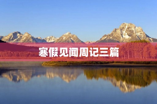 寒假见闻周记三篇 寒假见闻周记三篇