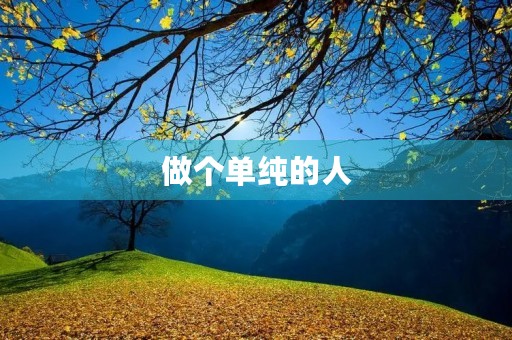 做个单纯的人