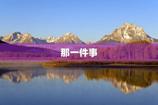 那一件事 那一件事