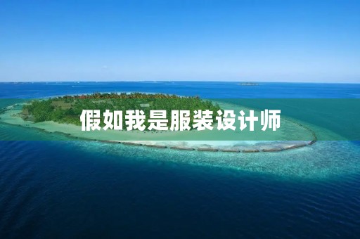 假如我是服装设计师 假如我是服装设计师