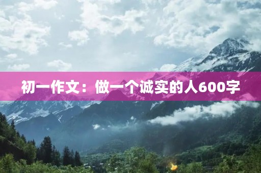 初一作文：做一个诚实的人600字
