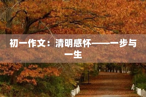 初一作文:清明感怀——一步与一生 初一作文:清明感怀——一步与一生