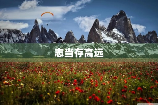 志当存高远 志当存高远