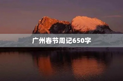 广州春节周记650字 广州春节周记650字