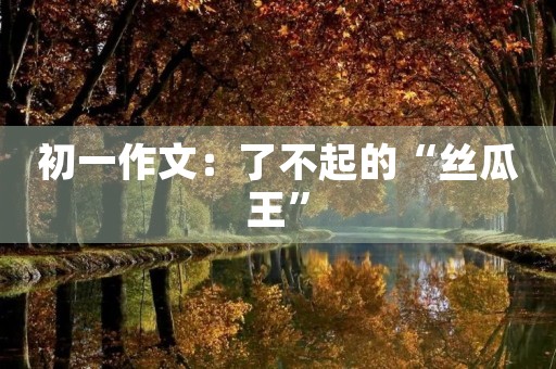 初一作文:了不起的“丝瓜王” 初一作文:了不起的“丝瓜王”