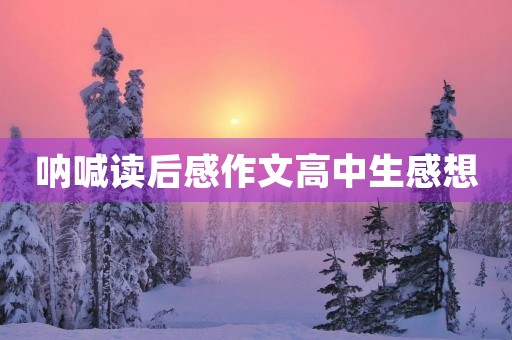 呐喊读后感作文高中生感想 呐喊读后感作文高中生感想