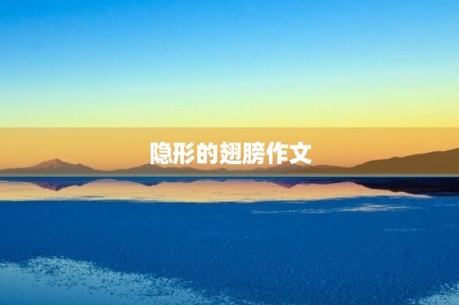 隐形的翅膀作文