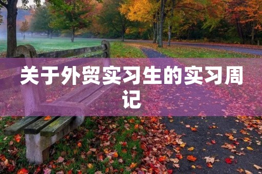 关于外贸实习生的实习周记