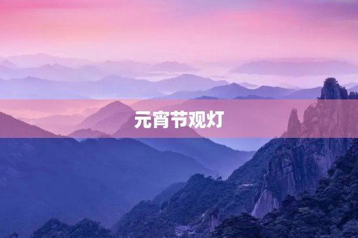 元宵节观灯 元宵节观灯