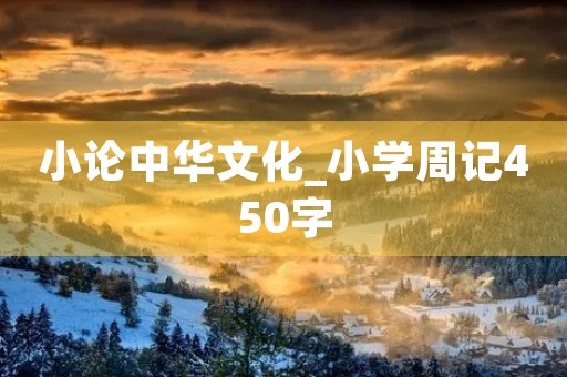 小论中华文化_小学周记450字