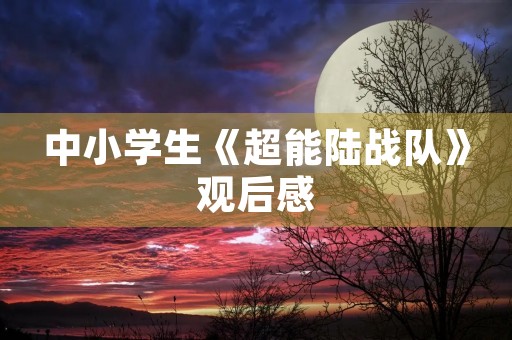 中小学生《超能陆战队》观后感 中小学生《超能陆战队》观后感