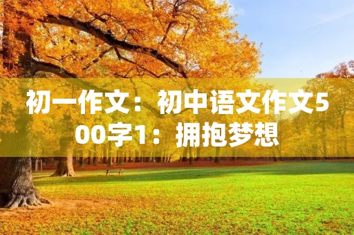 初一作文:初中语文作文500字1:拥抱梦想 初一作文:初中语文作文500字1:拥抱梦想