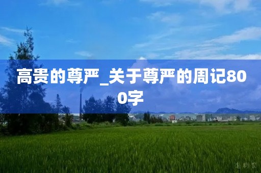 高贵的尊严_关于尊严的周记800字