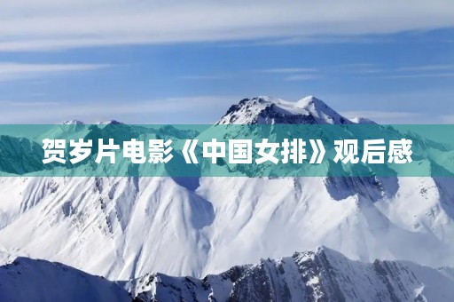 贺岁片电影《中国女排》观后感
