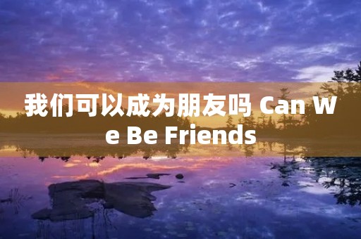 我们可以成为朋友吗 Can We Be Friends 我们可以成为朋友吗 Can We Be Friends
