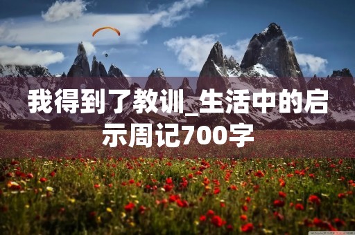 我得到了教训_生活中的启示周记700字