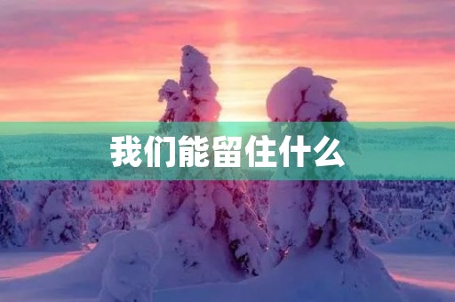 我们能留住什么 我们能留住什么
