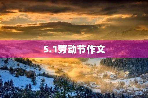 5.1劳动节作文 5.1劳动节作文