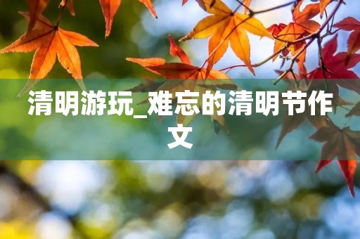 清明游玩_难忘的清明节作文