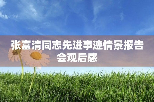 张富清同志先进事迹情景报告会观后感