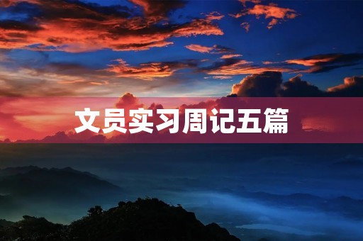 文员实习周记五篇 文员实习周记五篇
