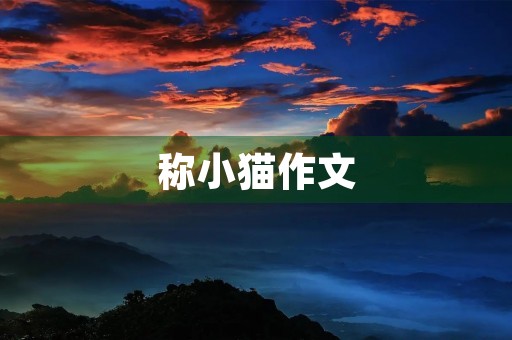 称小猫作文 称小猫作文