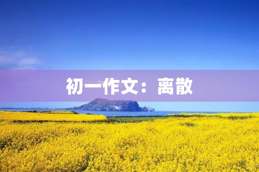 初一作文:离散 初一作文:离散