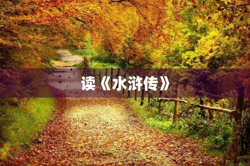 读《水浒传》 读《水浒传》