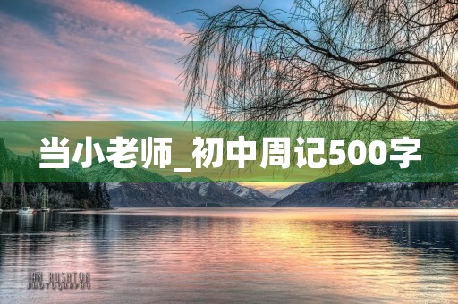 当小老师_初中周记500字