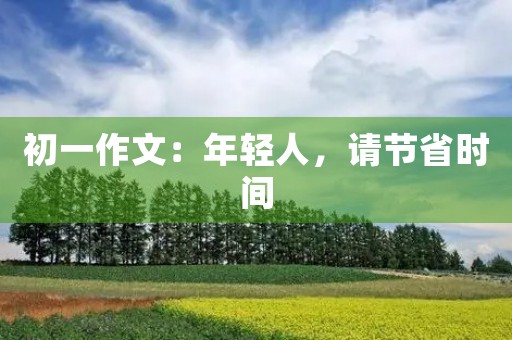 初一作文：年轻人，请节省时间
