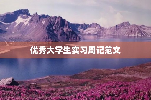 优秀大学生实习周记范文 优秀大学生实习周记范文