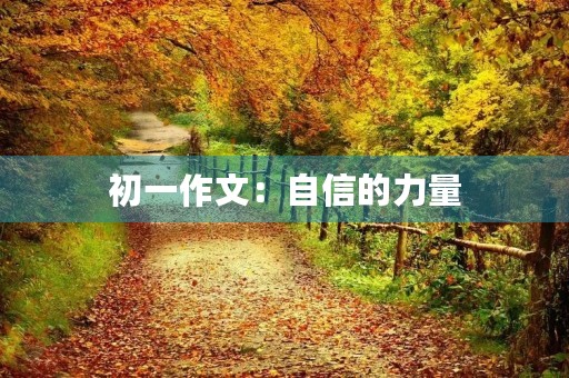 初一作文:自信的力量 初一作文:自信的力量