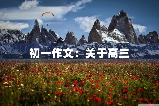 初一作文:关于高三 初一作文:关于高三