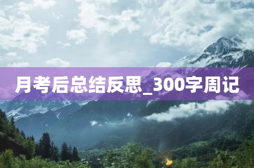 月考后总结反思_300字周记