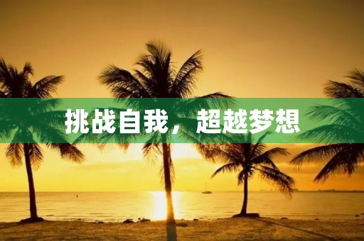 挑战自我,超越梦想 挑战自我,超越梦想