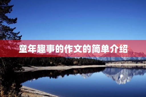童年趣事的作文的简单介绍