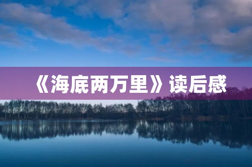 《海底两万里》读后感 《海底两万里》读后感