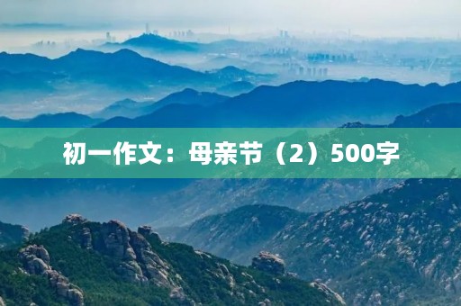 初一作文:母亲节(2)500字 初一作文:母亲节(2)500字