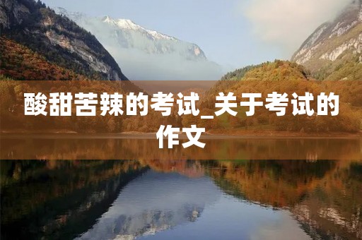 酸甜苦辣的考试_关于考试的作文 酸甜苦辣的考试_关于考试的作文