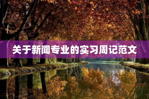 关于新闻专业的实习周记范文