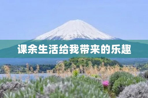 课余生活给我带来的乐趣
