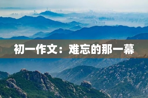 初一作文：难忘的那一幕