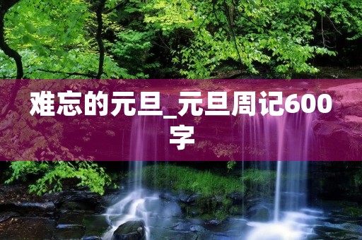 难忘的元旦_元旦周记600字 难忘的元旦_元旦周记600字