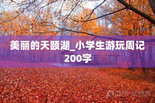 美丽的天颐湖_小学生游玩周记200字