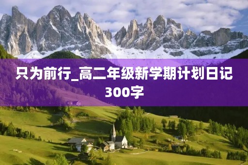 只为前行_高二年级新学期计划日记300字 只为前行_高二年级新学期计划日记300字