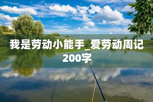 我是劳动小能手_爱劳动周记200字