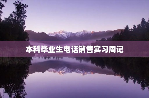 本科毕业生电话销售实习周记 本科毕业生电话销售实习周记
