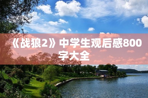 《战狼2》中学生观后感800字大全 《战狼2》中学生观后感800字大全
