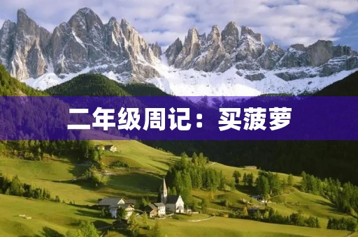 二年级周记:买菠萝 二年级周记:买菠萝
